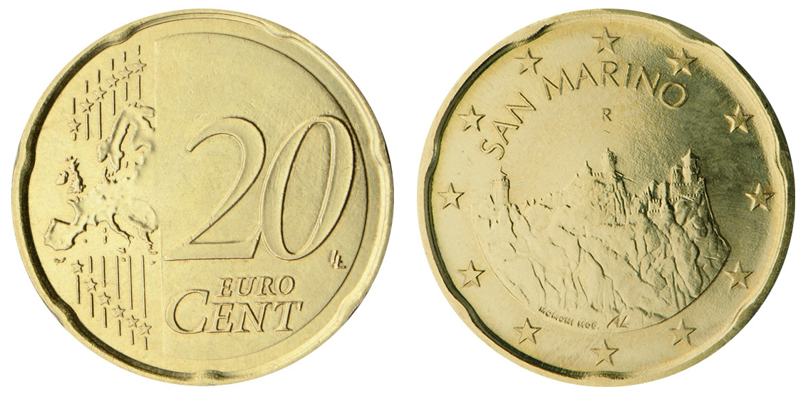 Moneta 20 Centesimi di Euro - Repubblica di San Marino - 2024