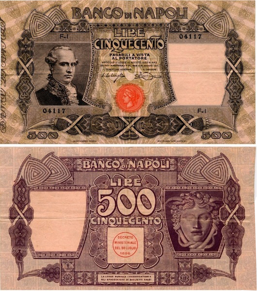 Banconota 500 Lire "Filangeri" -  Regno d'Italia - 1919 