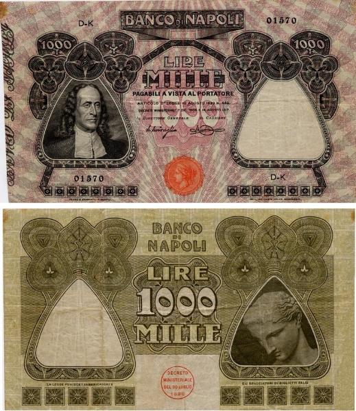 Banconota 1000 Lire "Vico" -  Regno d'Italia - 1918 