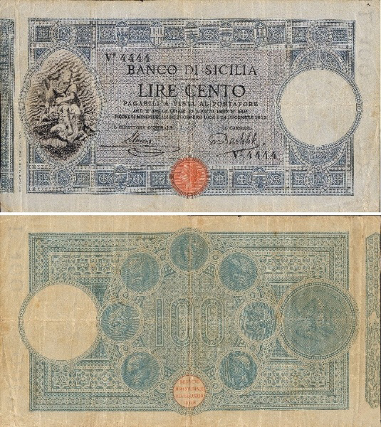 Banconota 100 Lire "2° Tipo" -  Regno d'Italia - 1915 