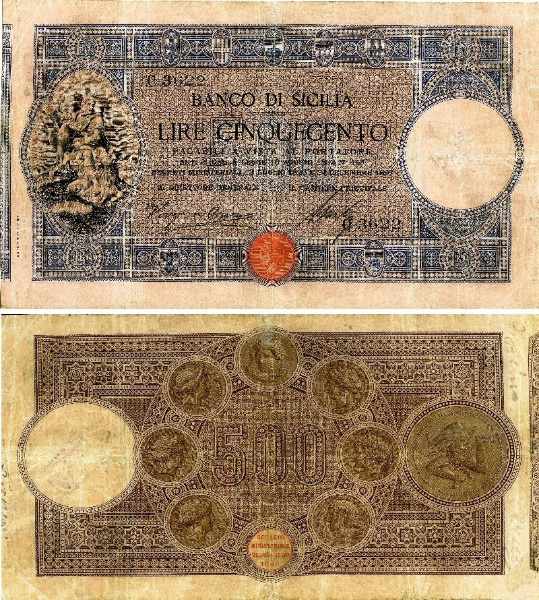Banconota 500 Lire "2° Tipo" -  Regno d'Italia - 1921 