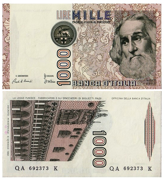 Banconota 1000 Lire "Marco Polo" -  Italia - 1988 
