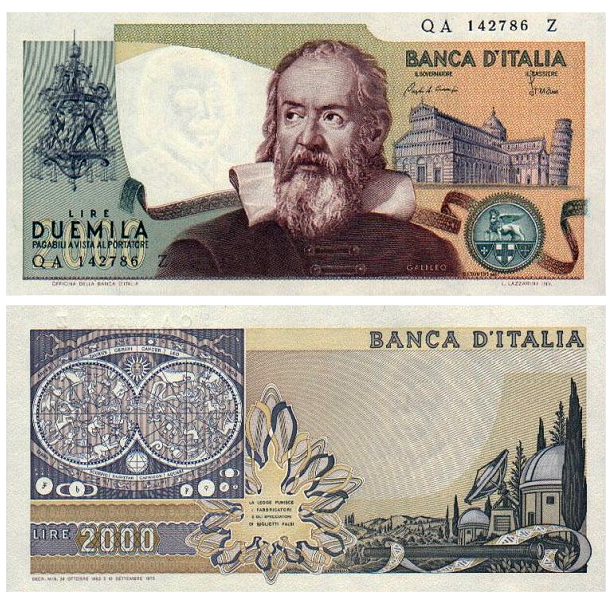 Banconota 2000 Lire "Galileo Galilei" -  Italia - 1983 