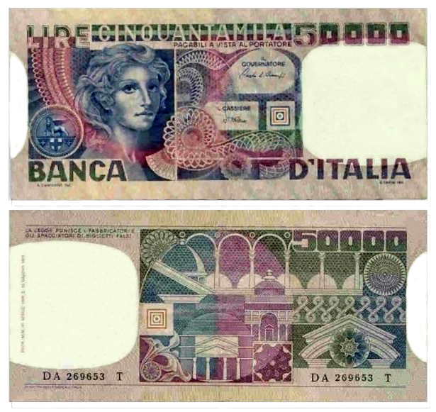 Banconota 50000 Lire "Volto di Donna" -  Italia - 1982 