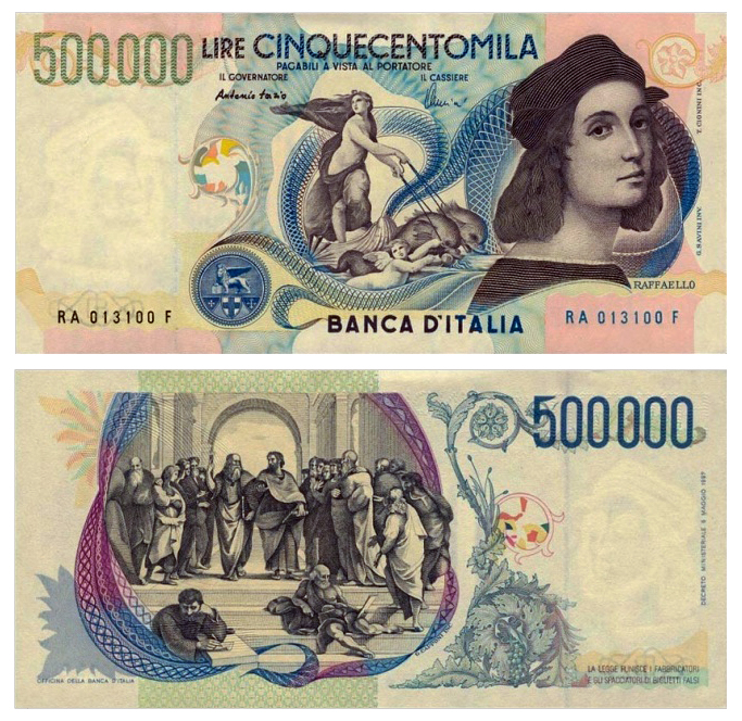 Banconota 500000 Lire "Raffaello Sanzio" -  Italia - 1997 