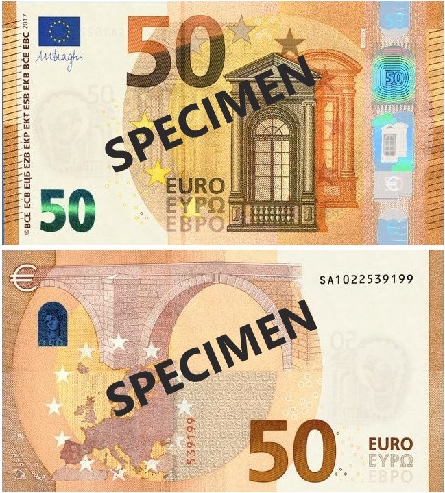 Banconota 50 Euro "2° Tipo - Serie Europa" -  Italia - 2017 