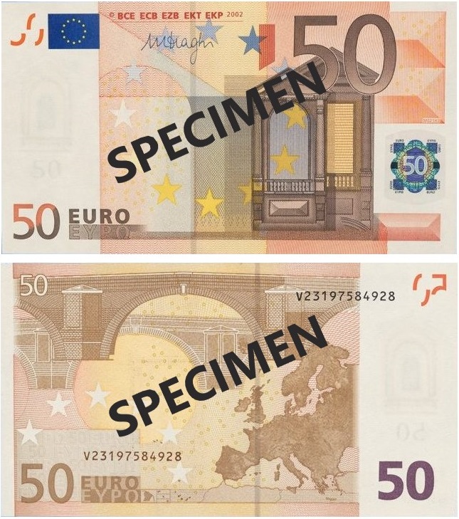 Banconota 50 Euro "1° Tipo" -  Italia - 2002 