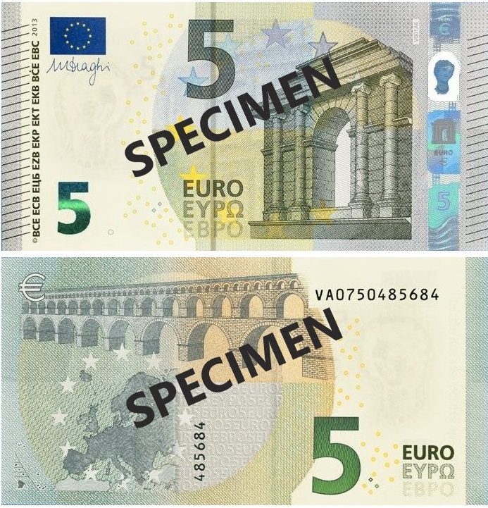 Banconota 5 Euro "2° Tipo - Serie Europa" -  Italia - 2013 