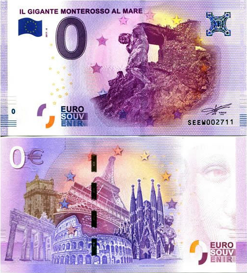 Banconota 0 Euro Il Gigante Monterosso al Mare -  Italia - 2017 