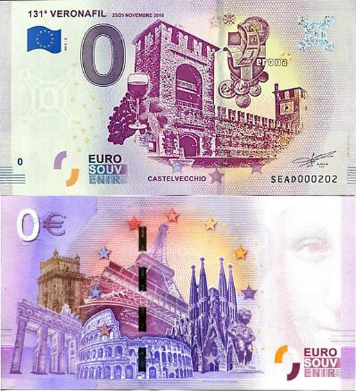 Banconota 0 Euro 131° Veronafil -  Italia - 2018 