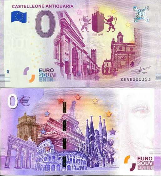 Banconota 0 Euro Castelleone Antiquaria -  Italia - 2018 