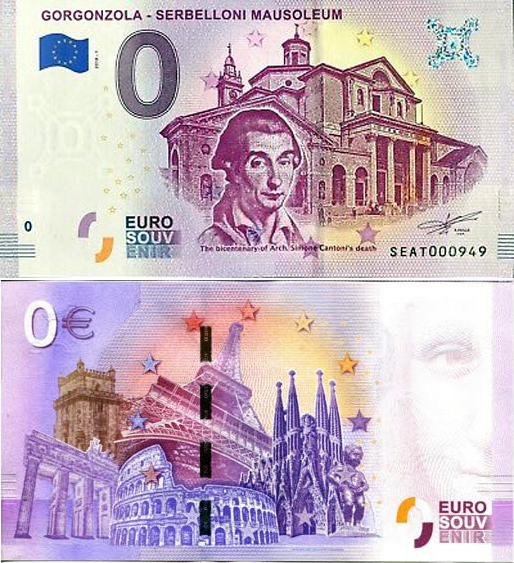 Banconota 0 Euro Gorgonzola - Serbelloni Mausoleum -  Italia - 2018 