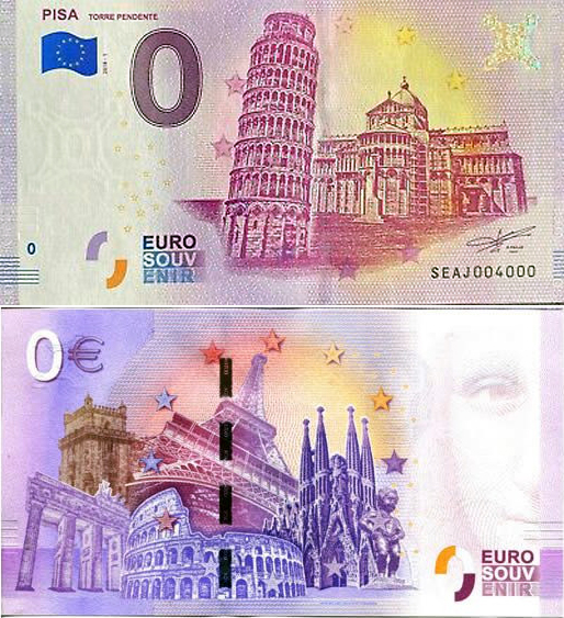 Banconota 0 Euro Pisa "La Torre Pendente" -  Italia - 2018 