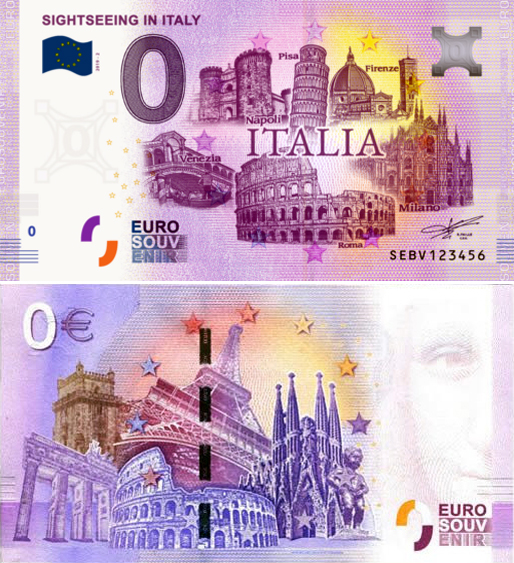 Banconota 0 Euro Sightseeing in Italy - Italia -  Italia - 2019 