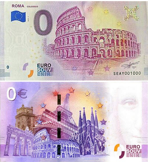 Banconota 0 Euro Roma "Colosseo" -  Italia - 2019 