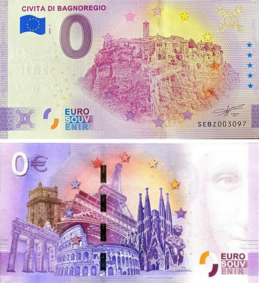 Banconota 0 Euro Civita di Bagnoregio -  Italia - 2020 