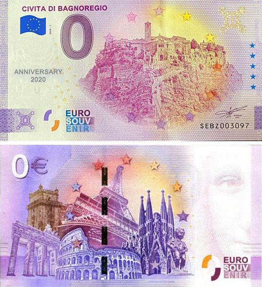 Banconota 0 Euro Civita di Bagnoregio (ANNIVERSARY) -  Italia - 2020 