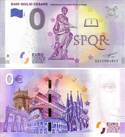 Banconota 0 Euro Gaio Giulio Cesare "I Personaggi che Hanno Fatto la Storia" -  Italia - 2020 