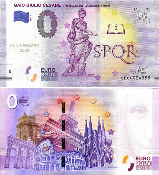 Banconota 0 Euro Gaio Giulio Cesare "I Personaggi che Hanno Fatto la Storia" (ANNIVERSARY) -  Italia - 2020 
