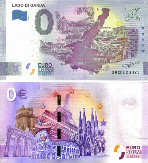 Banconota 0 Euro Lago di Garda -  Italia - 2020 