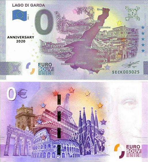 Banconota 0 Euro Lago di Garda (ANNIVERSARY) -  Italia - 2020 