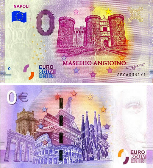 Banconota 0 Euro Napoli - Maschio Angioino -  Italia - 2020 