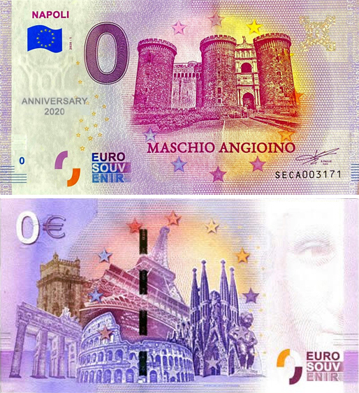 Banconota 0 Euro Napoli - Maschio Angioino (ANNIVERSARY) -  Italia - 2020 