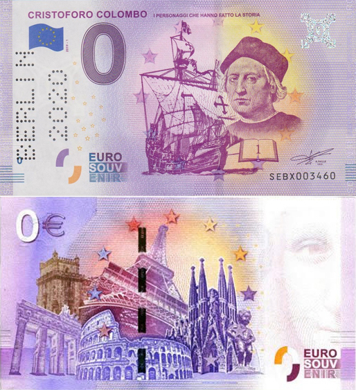 Banconota 0 Euro Cristoforo Colombo "I Personaggi che Hanno Fatto la Storia" (SPECIAL EDITION BERLIN 2020) -  Italia - 2020 