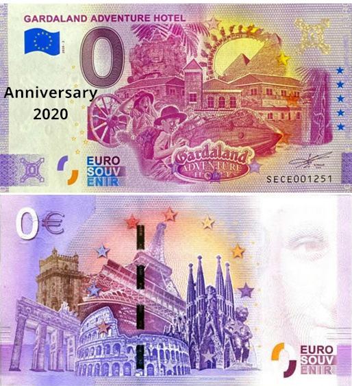 Banconota 0 Euro Gardaland Adventure Hotel (ANNIVERSARY) -  Italia - 2020 