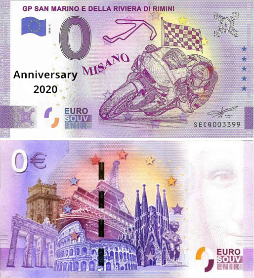 Banconota 0 Euro GP San Marino e della Riviera di Rimini - Misano (ANNIVERSARY) -  Italia - 2020 