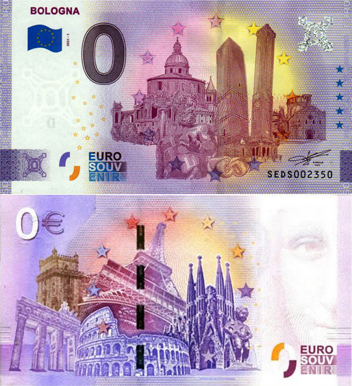 Banconota 0 Euro Bologna -  Italia - 2021 