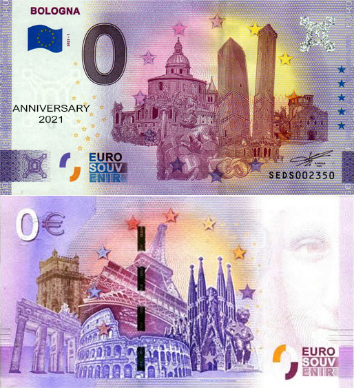 Banconota 0 Euro Bologna (ANNIVERSARY) -  Italia - 2021 