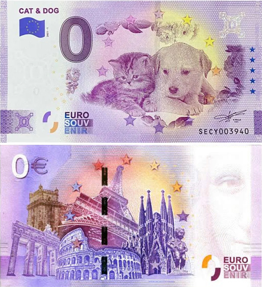 Banconota 0 Euro Cat & Dog -  Italia - 2021 