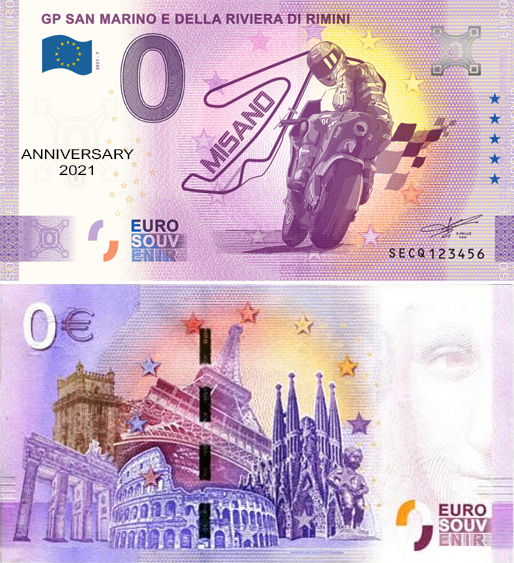 Banconota 0 Euro GP San Marino e della Riviera di Rimini - Misano (ANNIVERSARY) -  Italia - 2021 