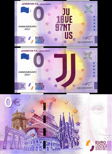Banconota 0 Euro Juventus F.C. - Prodotto Ufficiale (ANNIVERSARY) -  Italia - 2021 
