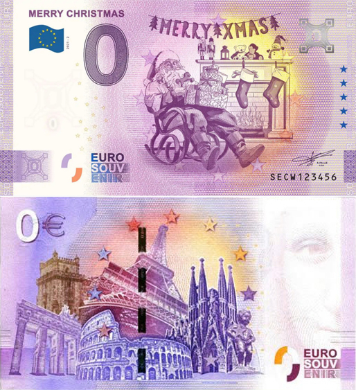 Banconota 0 Euro Merry Christmas - Italia N°2 -  Italia - 2021 
