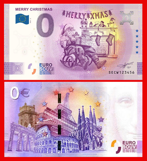 Banconota 0 Euro Merry Christmas - Italia N°2 (IN FOLDER) -  Italia - 2021 
