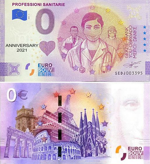 Banconota 0 Euro Professioni Sanitarie (ANNIVERSARY) -  Italia - 2021 