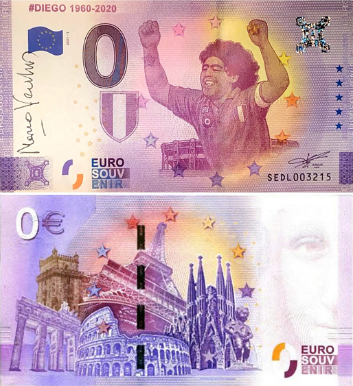 Banconota 0 Euro #Diego 1960-2020 (FIRMATA) -  Italia - 2021 