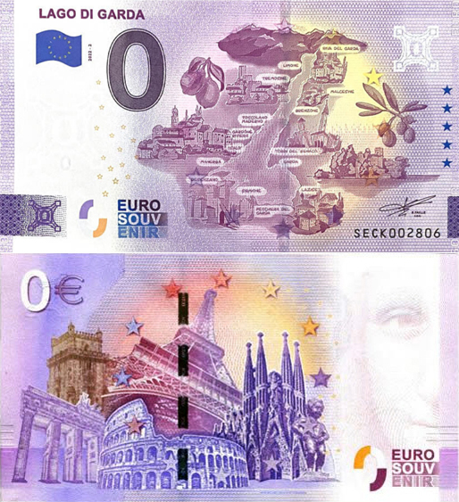 Banconota 0 Euro Lago di Garda -  Italia - 2022 