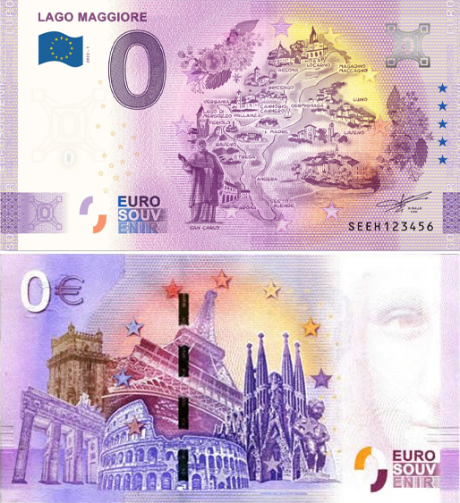 Banconota 0 Euro Lago Maggiore -  Italia - 2022 