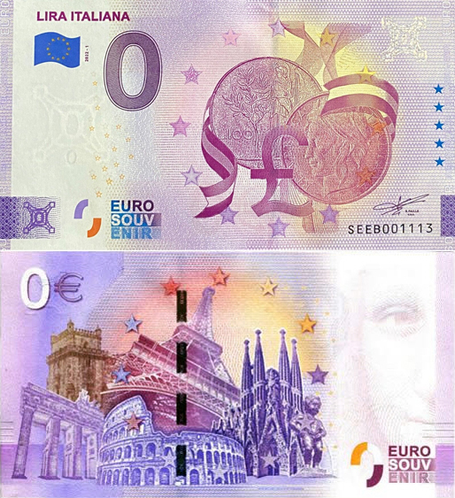 Banconota 0 Euro Lira Italiana -  Italia - 2022 