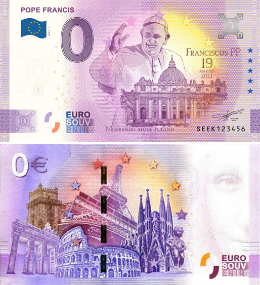 Banconota 0 Euro Pope Francis -  Italia - 2022 