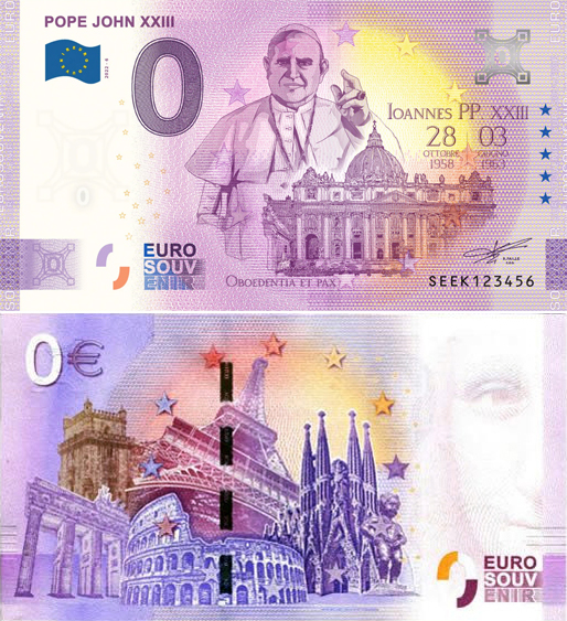 Banconota 0 Euro Pope John XXIII -  Italia - 2022 