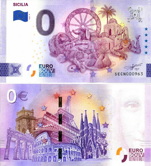 Banconota 0 Euro Sicilia -  Italia - 2022 