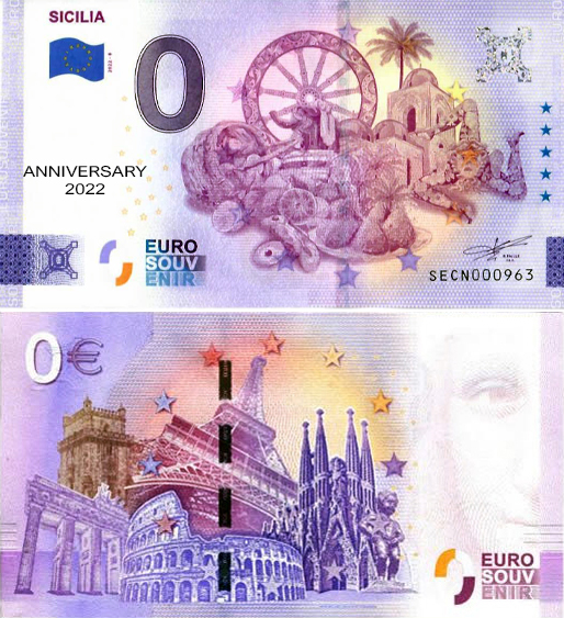 Banconota 0 Euro Sicilia (ANNIVERSARY) -  Italia - 2022 