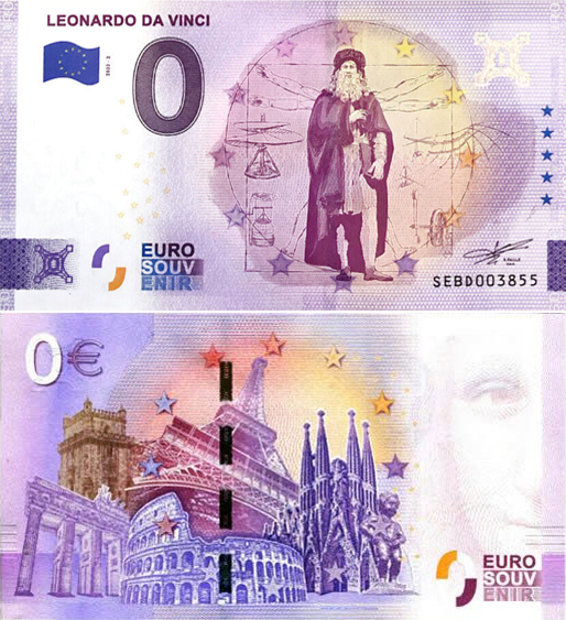 Banconota 0 Euro Leonardo da Vinci -  Italia - 2022 