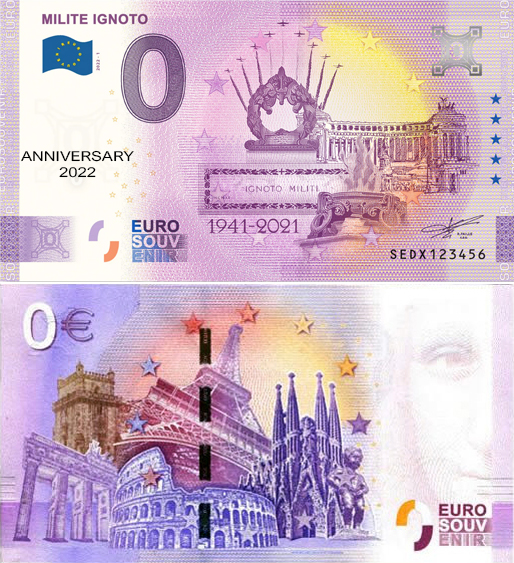 Banconota 0 Euro Milite Ignoto (ANNIVERSARY) -  Italia - 2022 