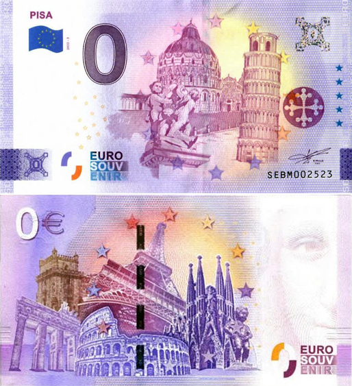 Banconota 0 Euro Pisa -  Italia - 2022 