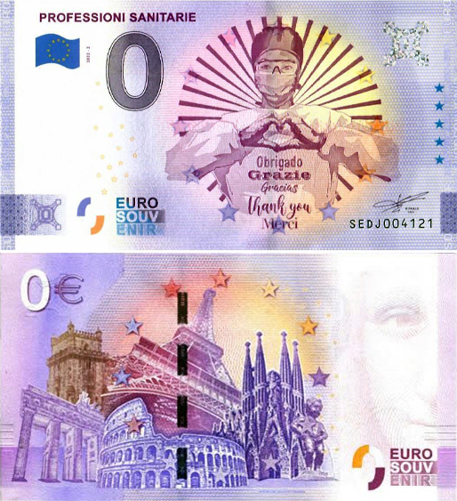 Banconota 0 Euro Professioni Sanitarie -  Italia - 2022 